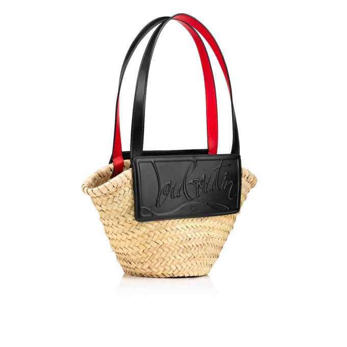 Basket Christian Louboutin Loubishore Small Creative Fabric Basket Dama Albi Negrii | RO97371