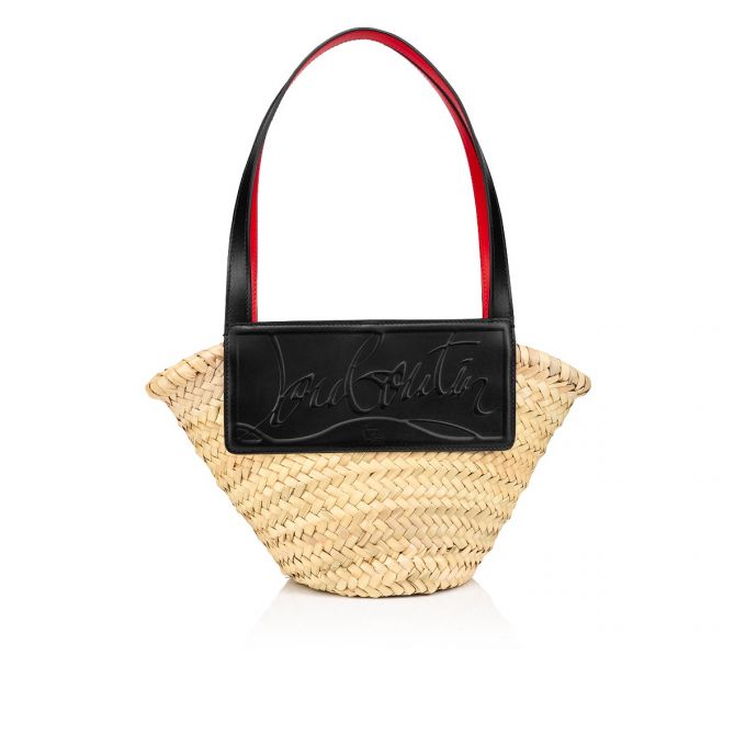 Basket Christian Louboutin Loubishore Small Creative Fabric Basket Dama Albi Negrii | RO97371