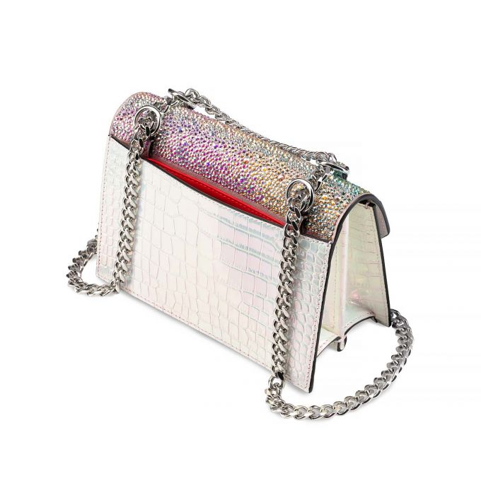 Belt Bags & Mini Bags Christian Louboutin Elisa Mini Strass Mini Bags Dama Roz Albi Colorati Argintii | RO16724