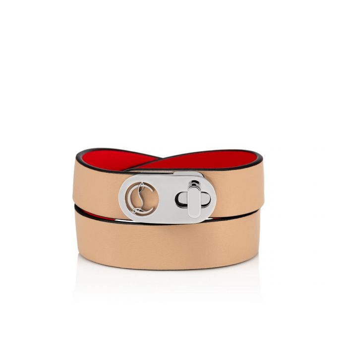 Bracelets Christian Louboutin Elisa Bracelet Double 15 Calf Bracelets Dama Maro Argintii | RO32602