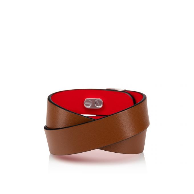 Bracelets Christian Louboutin Elisa Bracelet Double 15 Calf Bracelets Dama Maro Argintii | RO41494