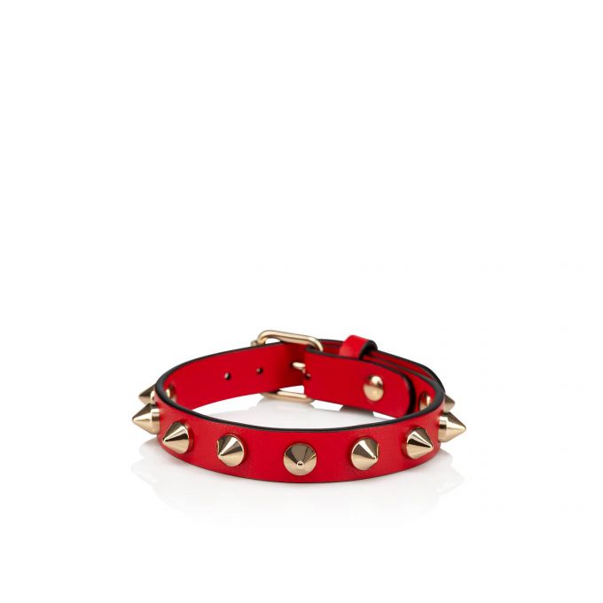 Bracelets Christian Louboutin Loubilink Clasici Piele Bracelets Dama Rosii Aurii | RO29390