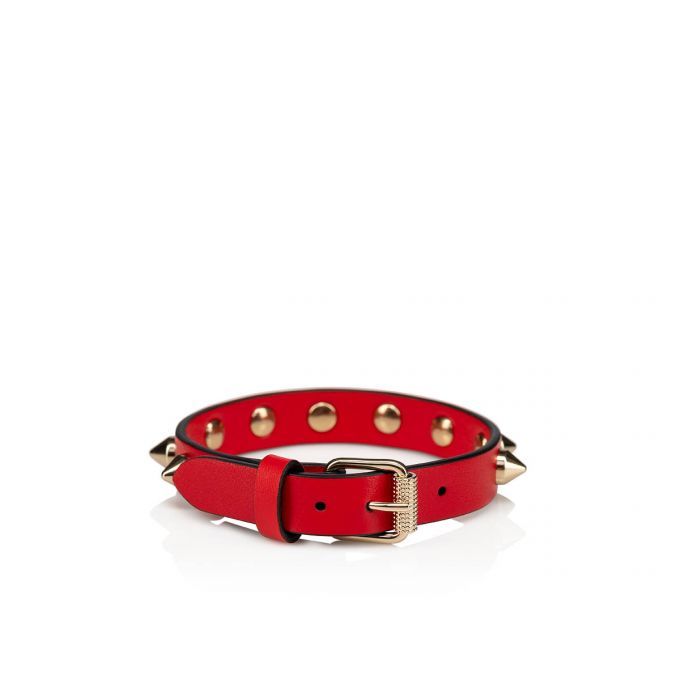 Bracelets Christian Louboutin Loubilink Clasici Piele Bracelets Dama Rosii Aurii | RO29390