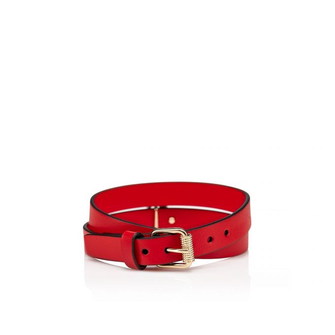 Bracelets Christian Louboutin Loubilink Clasici Piele Bracelets Dama Rosii Aurii | RO58756