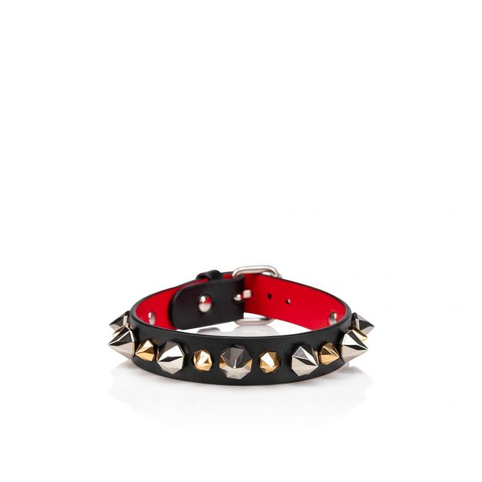 Bracelets Christian Louboutin M Loubilink Bracelet Clasici Piele Bracelets Barbati Negrii Colorati | RO24731