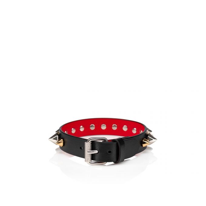 Bracelets Christian Louboutin M Loubilink Bracelet Clasici Piele Bracelets Barbati Negrii Colorati | RO24731