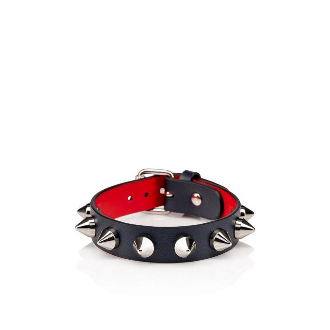 Bracelets Christian Louboutin M Loubilink Bracelet 15 Calf P Bracelets Barbati Bleumarin Argintii | RO73414