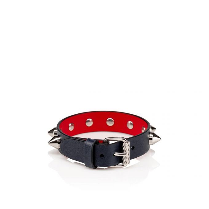 Bracelets Christian Louboutin M Loubilink Bracelet 15 Calf P Bracelets Barbati Bleumarin Argintii | RO73414