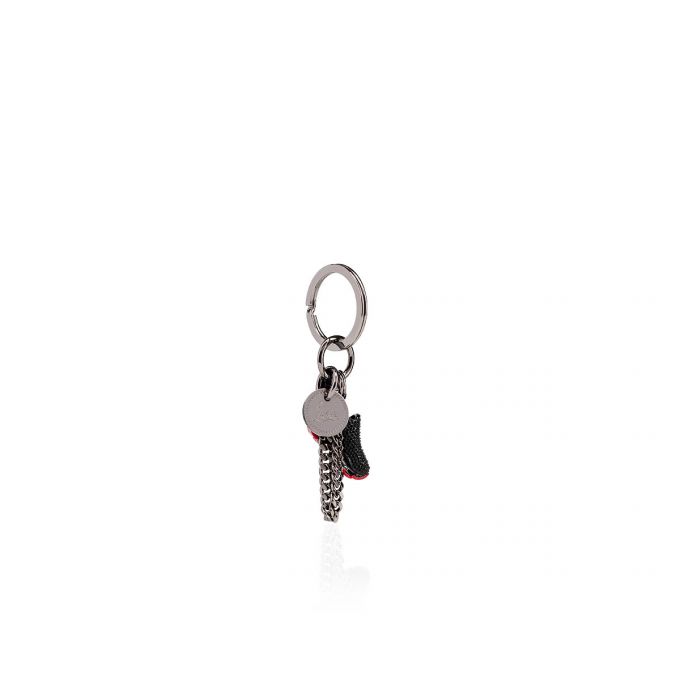 Breloc Christian Louboutin M Alergat Metallic Finish Keyrings Barbati Negrii Rosii | RO49855