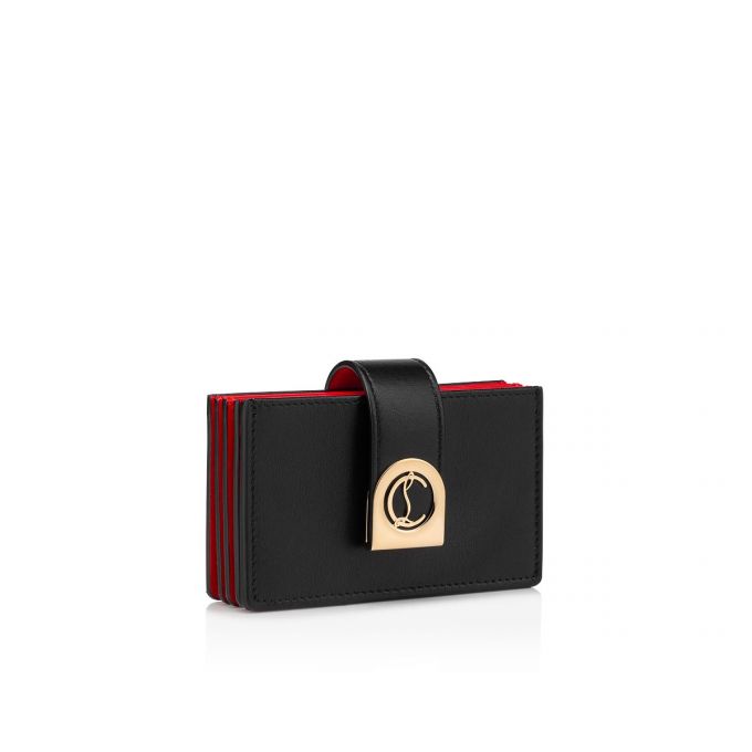 Card Holder Christian Louboutin Elisa Accordeon Card Holder Clasici Piele Card Holder Dama Negrii Aurii | RO69930