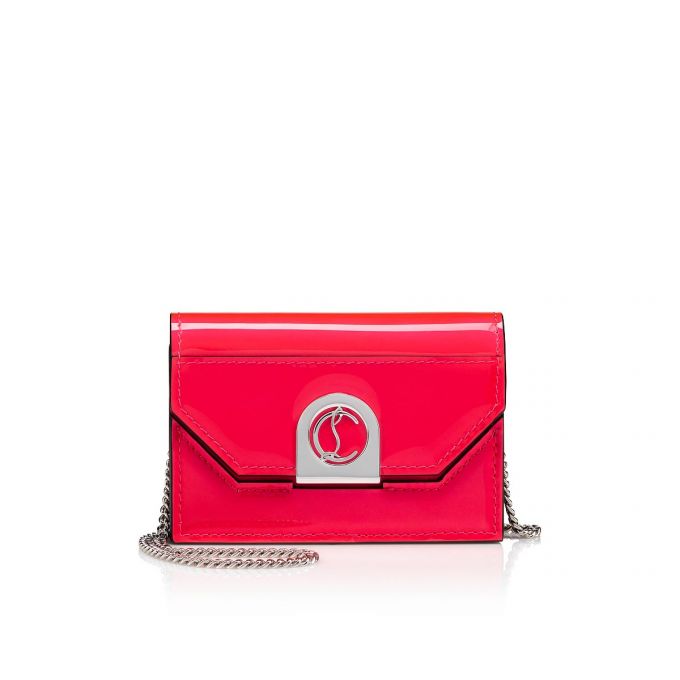 Card Holder Christian Louboutin Elisa Chain Card Holder Creative Piele Card Holder Dama Roz Argintii | RO98758