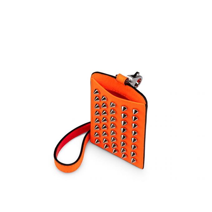 Card Holder Christian Louboutin M Miloucah Creative Piele Card Holder Barbati Portocalii Argintii | RO96914