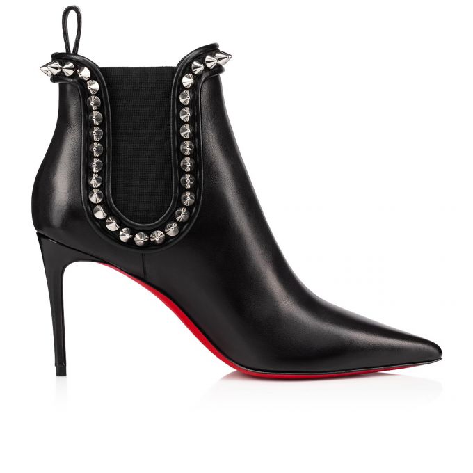 Cizme Christian Louboutin Capaboot 85 Calf Boots Dama Negrii Argintii | RO58468