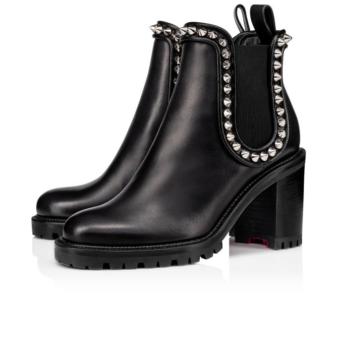 Cizme Christian Louboutin Capahutta 70 Calf Boots Dama Negrii Argintii | RO63178