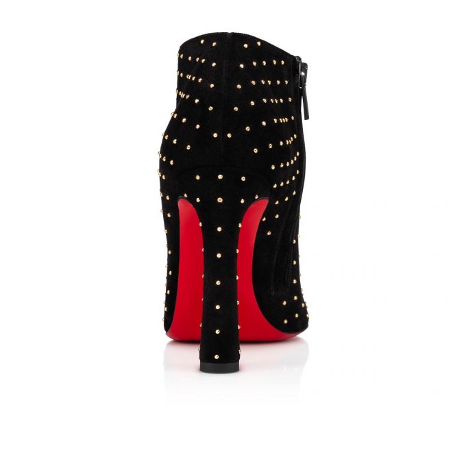 Cizme Christian Louboutin Eleonor Plume 100 Veau Velours Boots Dama Negrii Aurii | RO17975