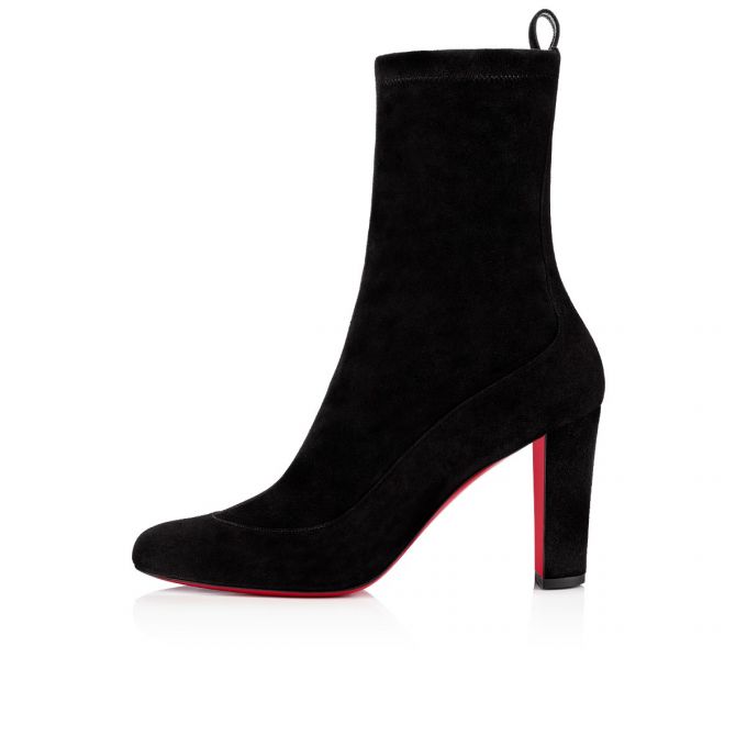 Cizme Christian Louboutin Gena Bootie 085 85 Veau Velours Boots Dama Negrii | RO04194