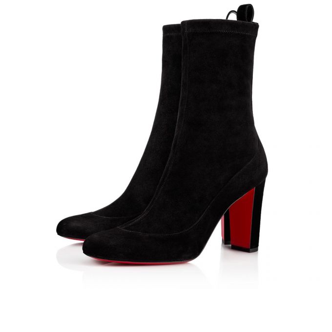 Cizme Christian Louboutin Gena Bootie 085 85 Veau Velours Boots Dama Negrii | RO04194