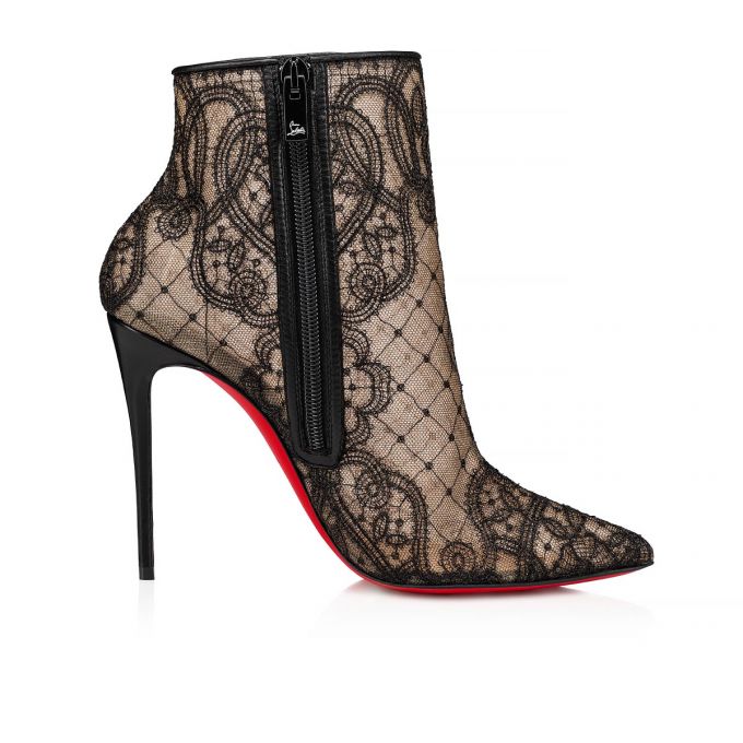 Cizme Christian Louboutin Gipsybootie 100 Version Dantela Bootie Dama Negrii | RO23340