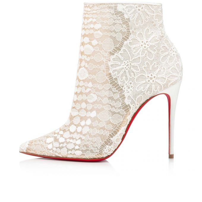 Cizme Christian Louboutin Gipsybootie 100 Dantela Bootie Dama Albi Albastri | RO47924