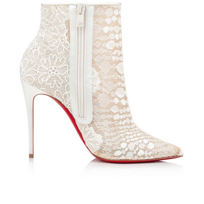 Cizme Christian Louboutin Gipsybootie 100 Dantela Bootie Dama Albi Albastri | RO47924