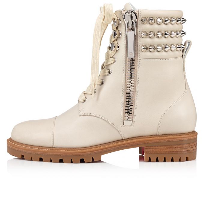 Cizme Christian Louboutin Iarnă Spikes Calf Boots Dama Albi | RO30435