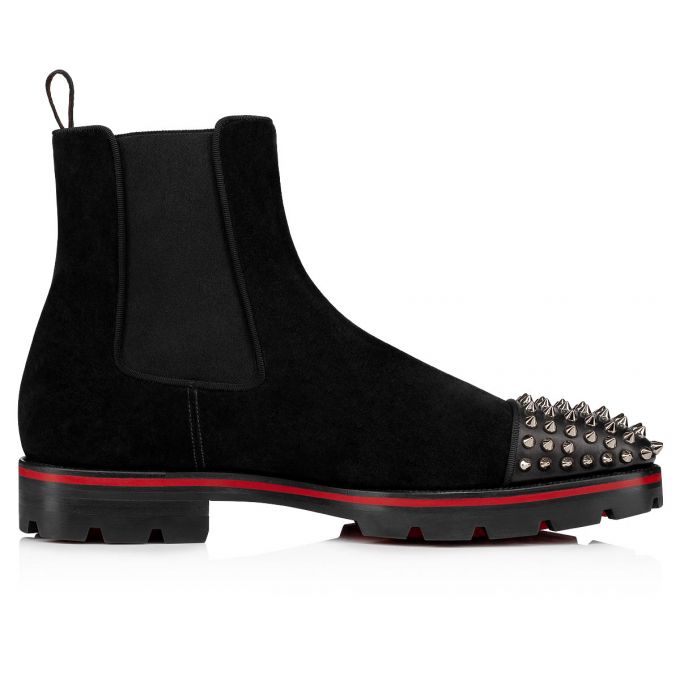 Cizme Christian Louboutin Melon Spikes 000 Calf Booty Barbati Negrii | RO32717