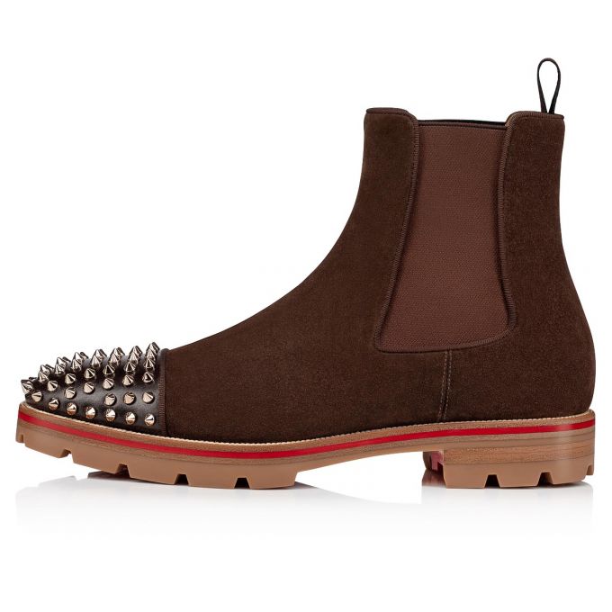 Cizme Christian Louboutin Melon Spikes Version Metal Veau Velours Booty Barbati Metal | RO81127