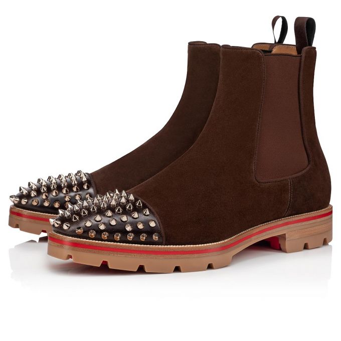 Cizme Christian Louboutin Melon Spikes Version Metal Veau Velours Booty Barbati Metal | RO81127