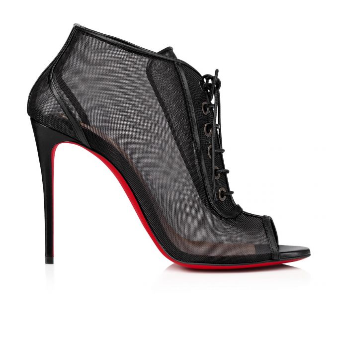 Cizme Christian Louboutin Open Ondessa 100 Dantela Boots Dama Negrii | RO75318