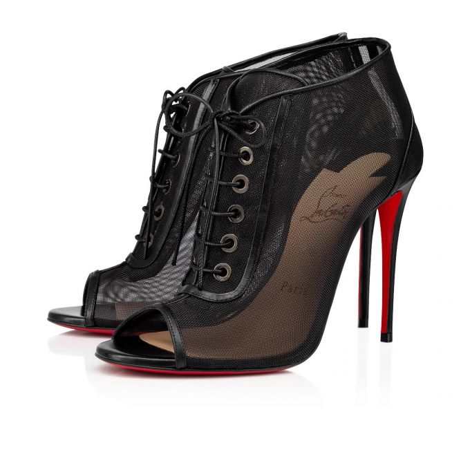 Cizme Christian Louboutin Open Ondessa 100 Dantela Boots Dama Negrii | RO75318