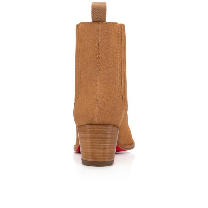 Cizme Christian Louboutin William Fennec Veau Velours Booty Barbati Kaki | RO22886