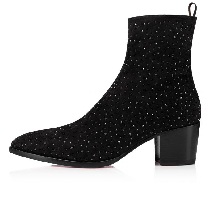 Cizme Christian Louboutin William Zip Creative Piele Booty Barbati Negrii | RO01937