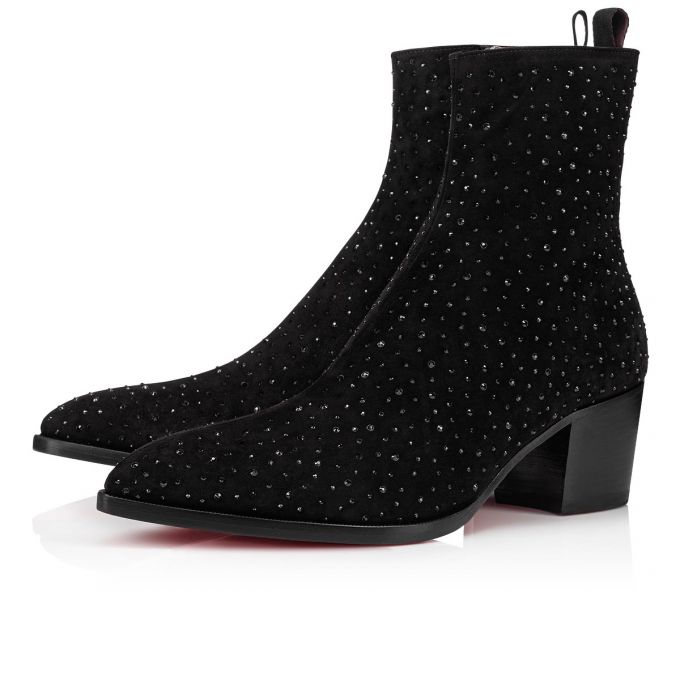 Cizme Christian Louboutin William Zip Creative Piele Booty Barbati Negrii | RO01937