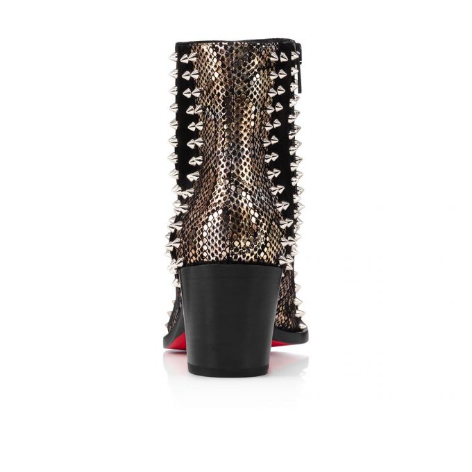 Cizme Christian Louboutin With My Guitar 65 Vers Piele Intoarsa Boots Dama Negrii | RO04108