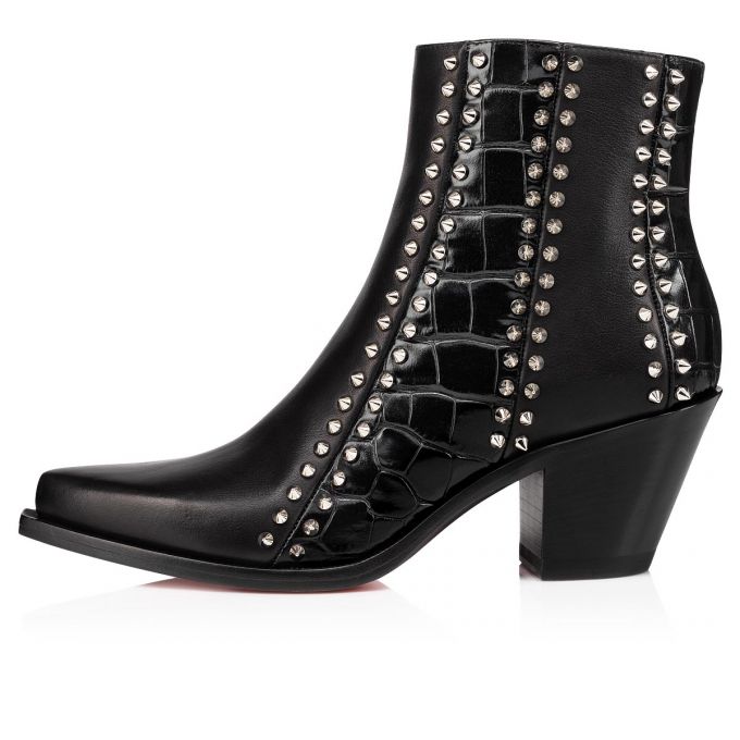 Cizme Christian Louboutin With My Guitar 65 Calf Boots Dama Negrii Argintii | RO08650