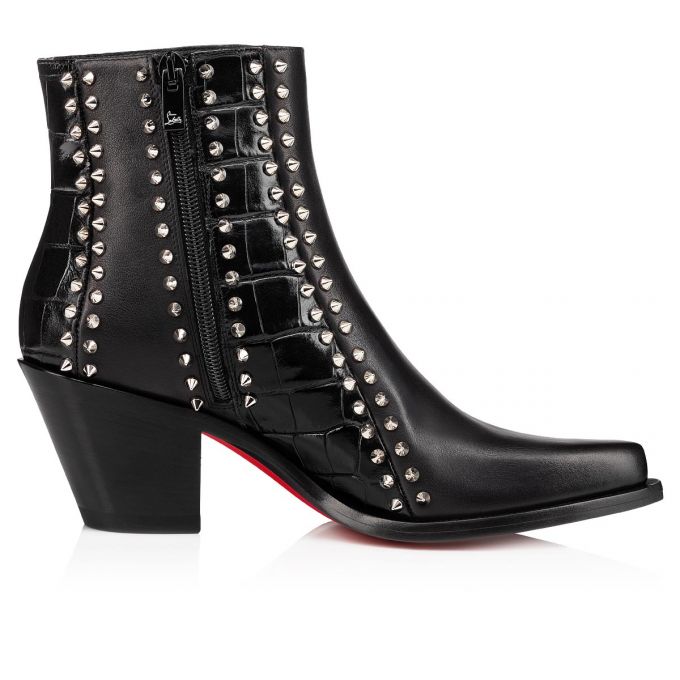 Cizme Christian Louboutin With My Guitar 65 Calf Boots Dama Negrii Argintii | RO08650