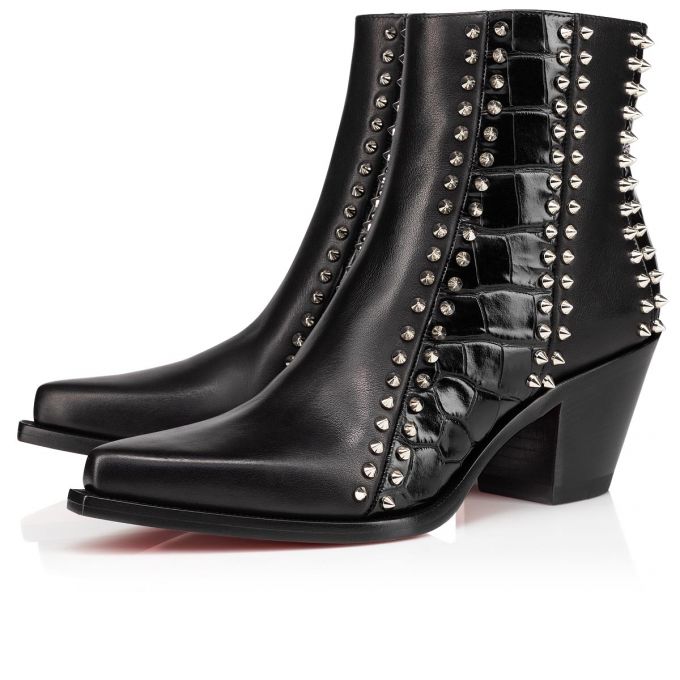 Cizme Christian Louboutin With My Guitar 65 Calf Boots Dama Negrii Argintii | RO08650