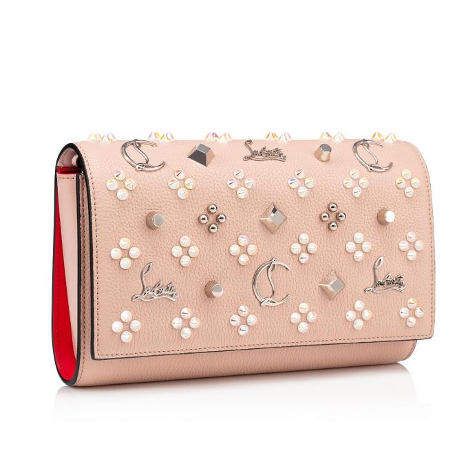 Cross Body Bags Christian Louboutin Paloma Clutch Clasici Piele Cross Body Bags Dama Roz Aurii Albi | RO67925