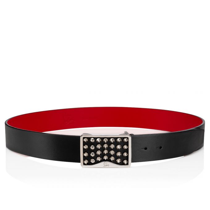 Curea Christian Louboutin Louis Belt 35 Clasici Piele Belts Barbati Negrii Argintii | RO67253