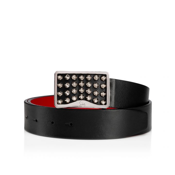 Curea Christian Louboutin Louis Belt 35 Clasici Piele Belts Barbati Negrii Argintii | RO67253