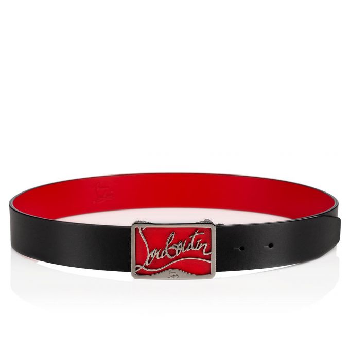 Curea Christian Louboutin Ricky Belt 35 Clasici Piele Belts Barbati Negrii Rosii | RO29893