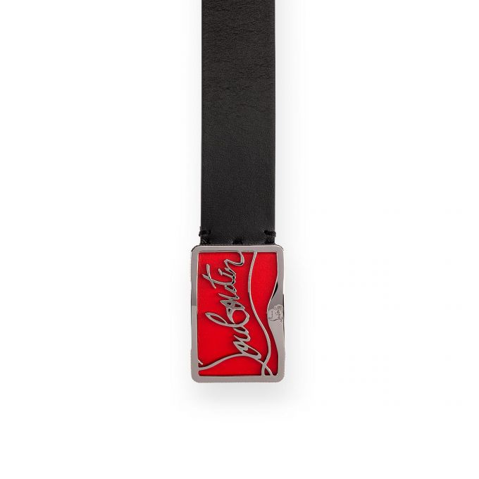 Curea Christian Louboutin Ricky Belt 35 Clasici Piele Belts Barbati Negrii Rosii | RO29893