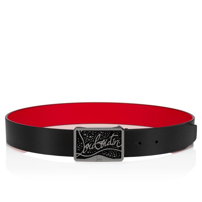 Curea Christian Louboutin Ricky Belt Clasici Piele Belts Barbati Negrii | RO36821