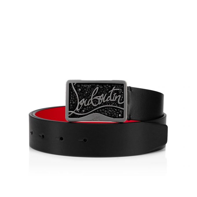 Curea Christian Louboutin Ricky Belt Clasici Piele Belts Barbati Negrii | RO36821