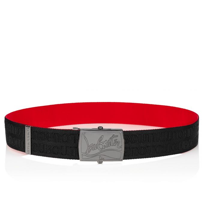 Curea Christian Louboutin Ricky Plate Belt Clasici Fabric Belts Barbati Negrii | RO03515