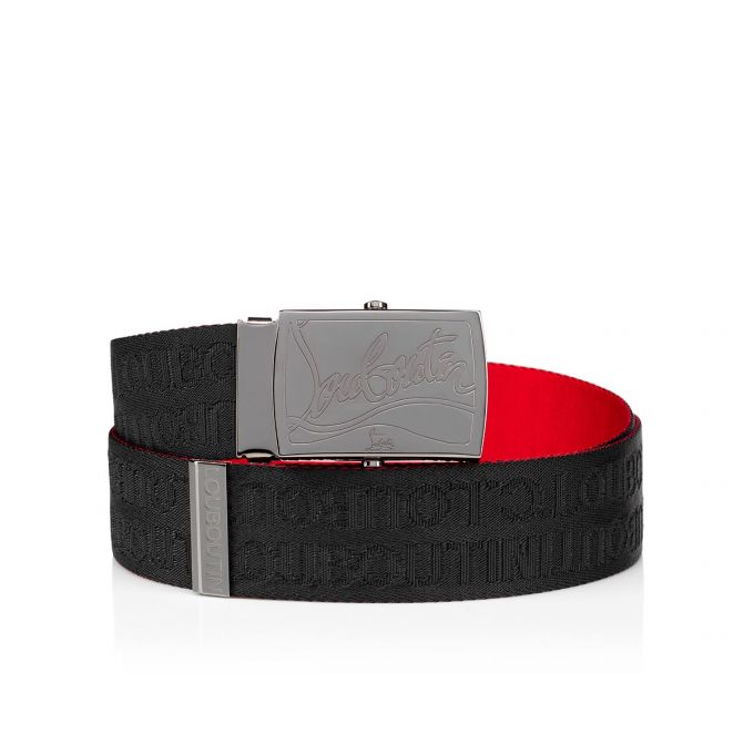 Curea Christian Louboutin Ricky Plate Belt Clasici Fabric Belts Barbati Negrii | RO03515