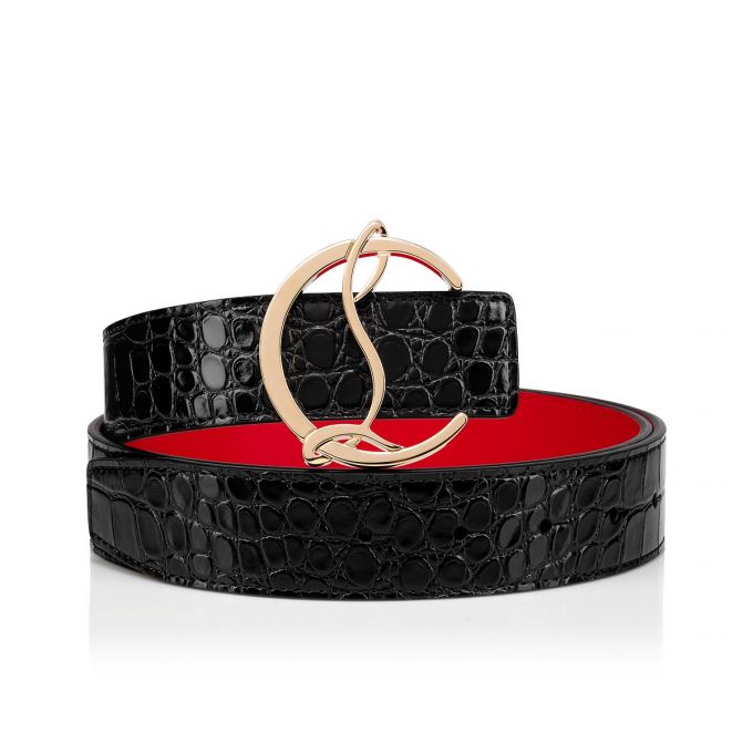 Curea Christian Louboutin W Cl Logo Belt Creative Piele Belts Dama Negrii Aurii | RO58258