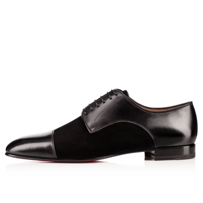 Derby Christian Louboutin Top Daviol 000 Veau Velours Derby Barbati Negrii | RO60954