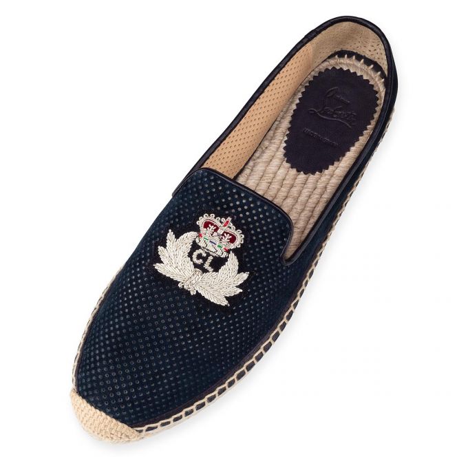 Espadrilles Christian Louboutin Nanou Orlato Veau Velours Espadrilles Dama Albastri | RO28440