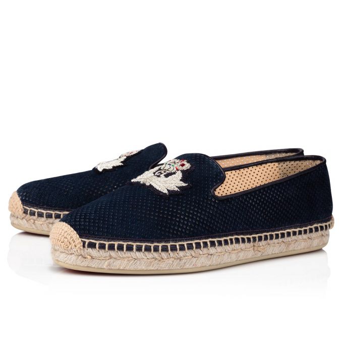 Espadrilles Christian Louboutin Nanou Orlato Veau Velours Espadrilles Dama Albastri | RO28440